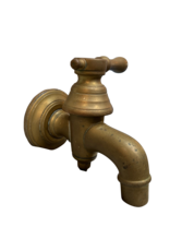 Maison Leon Van den Bogaert Vintage Massieve Waterkraan Van Geoxideerd Messing