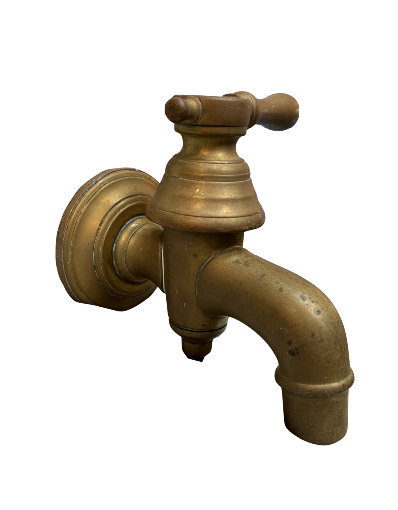 Maison Leon Van den Bogaert Robinet D'eau Massif Vintage En Laiton Oxydé