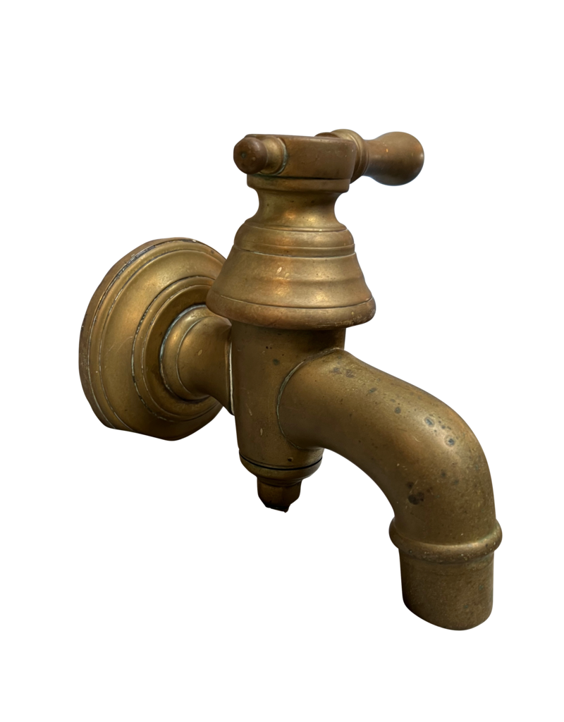 Vintage Solid Watertap In Oxidised Brass