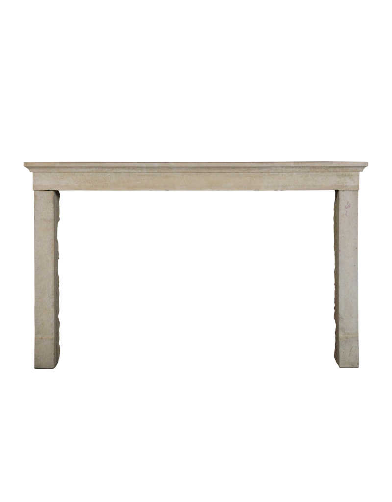 Antique Raw Limestone Fireplace