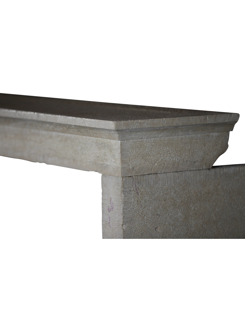 Antique Raw Limestone Fireplace