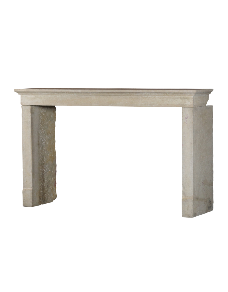 Antique Raw Limestone Fireplace