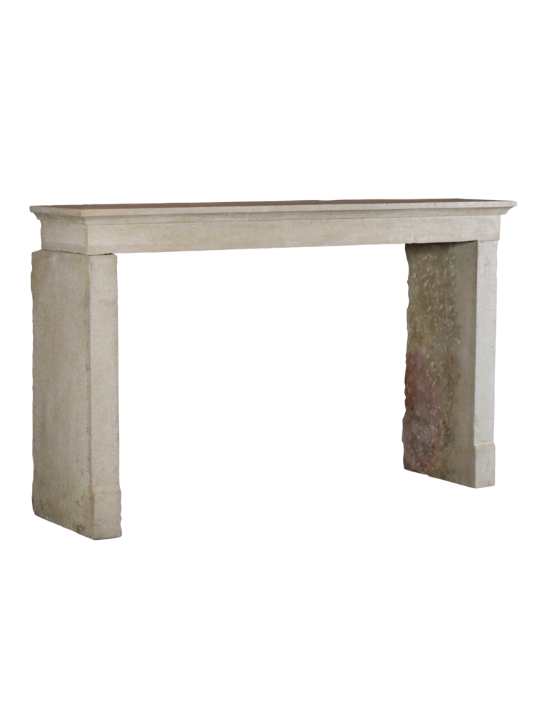 Antique Raw Limestone Fireplace