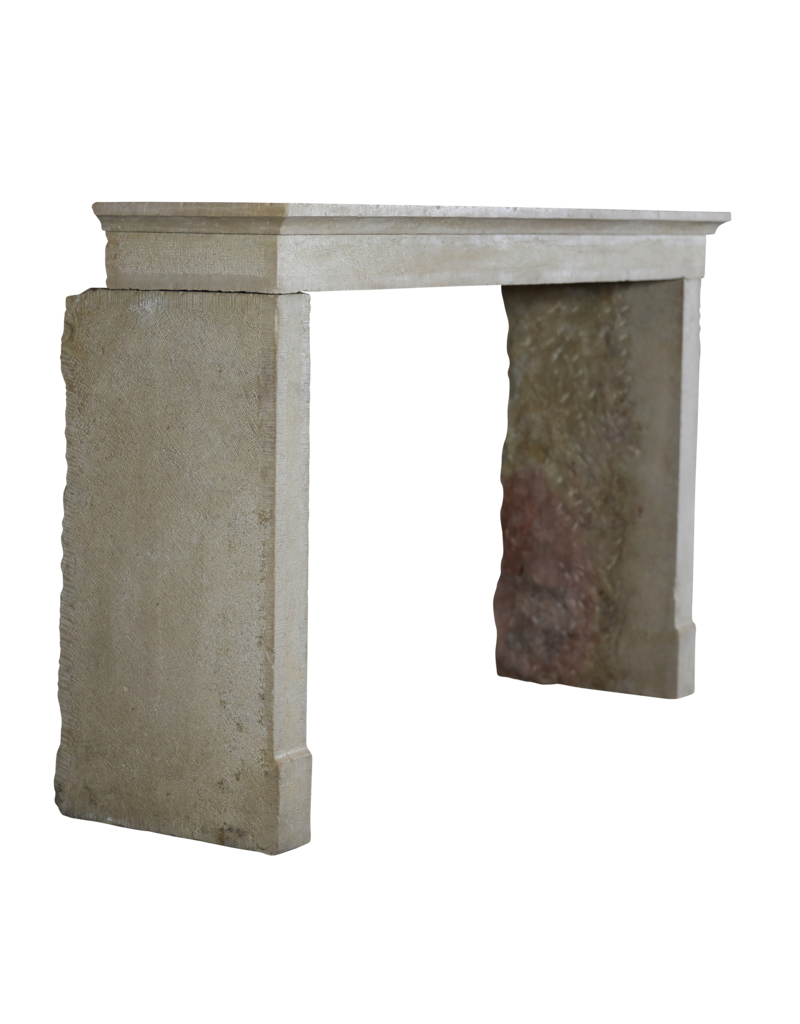 Maison Leon Van den Bogaert Antique Raw Limestone Fireplace