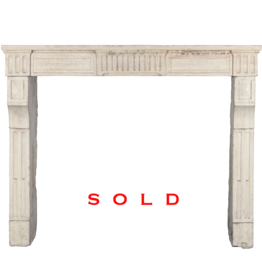 Small French Country Limestone Fireplace Surround