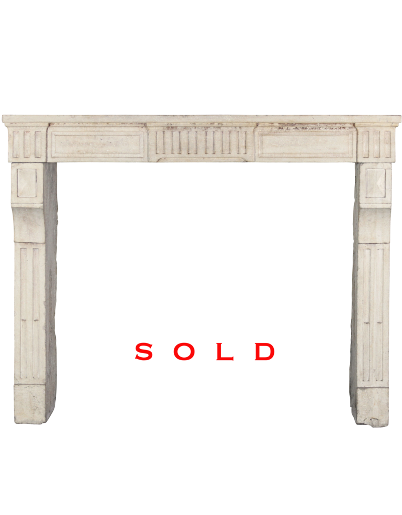 Maison Leon Van den Bogaert Small French Country Limestone Fireplace Surround