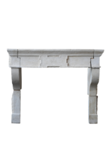 Grand French Abbey Limestone Fireplace