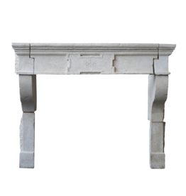 Grand French Abbey Limestone Fireplace