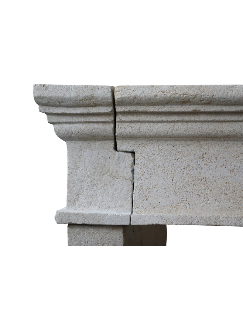 Grand French Abbey Limestone Fireplace