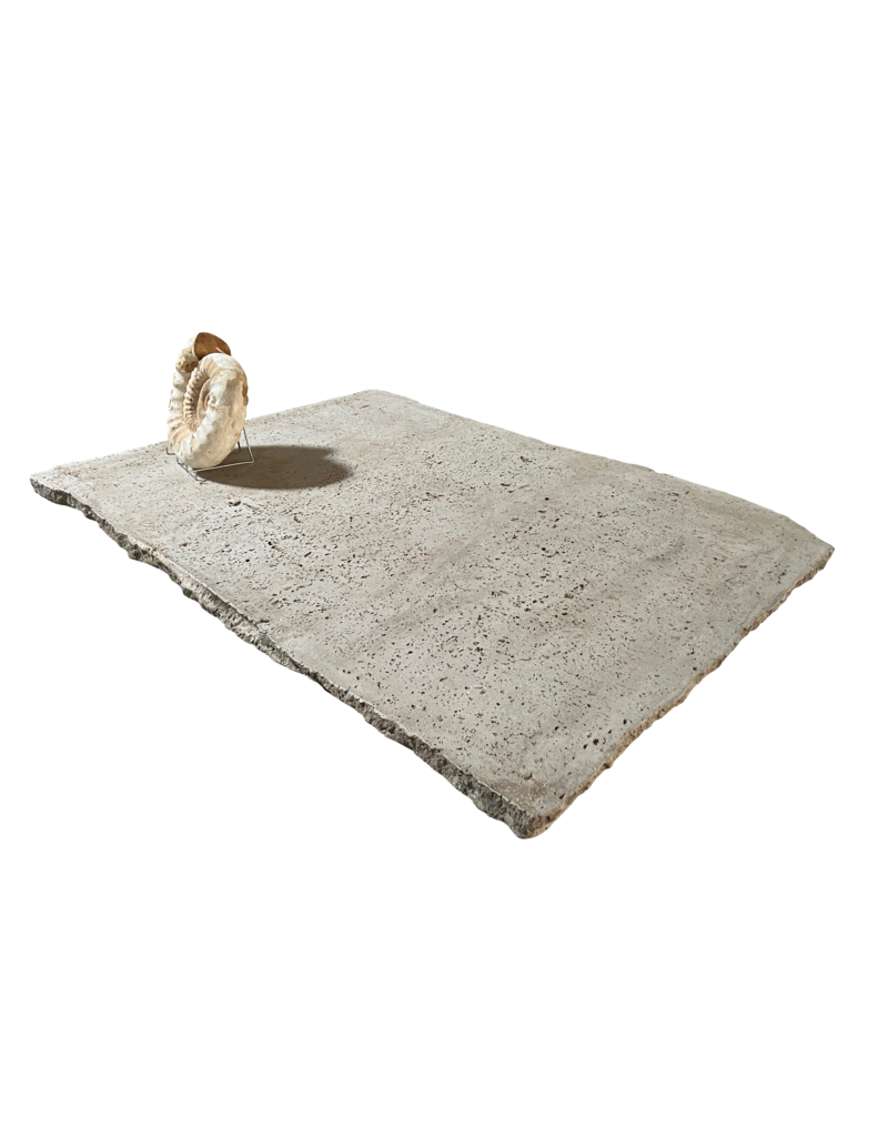 Maison Leon Van den Bogaert Tablette De Table En Travertin Beige Intemporel Et Inhabituel
