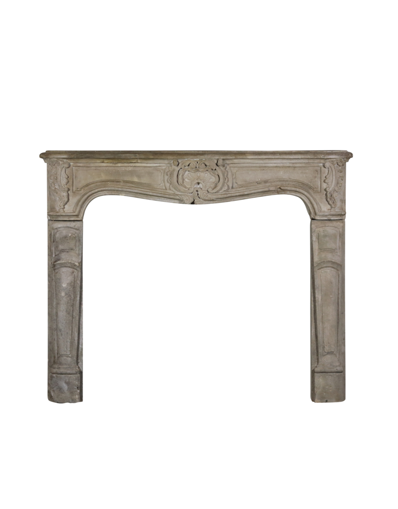 Antique French Rustic Limestone Fireplace Surround