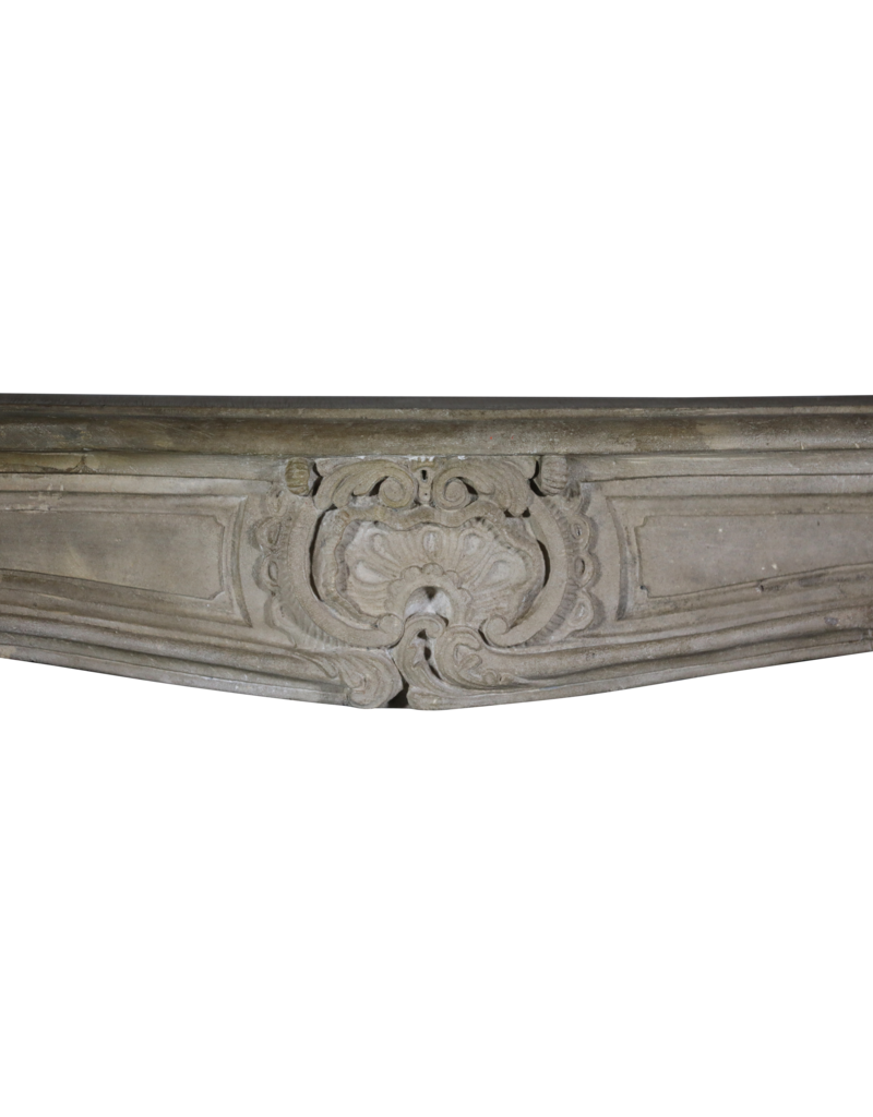 Antique French Rustic Limestone Fireplace Surround