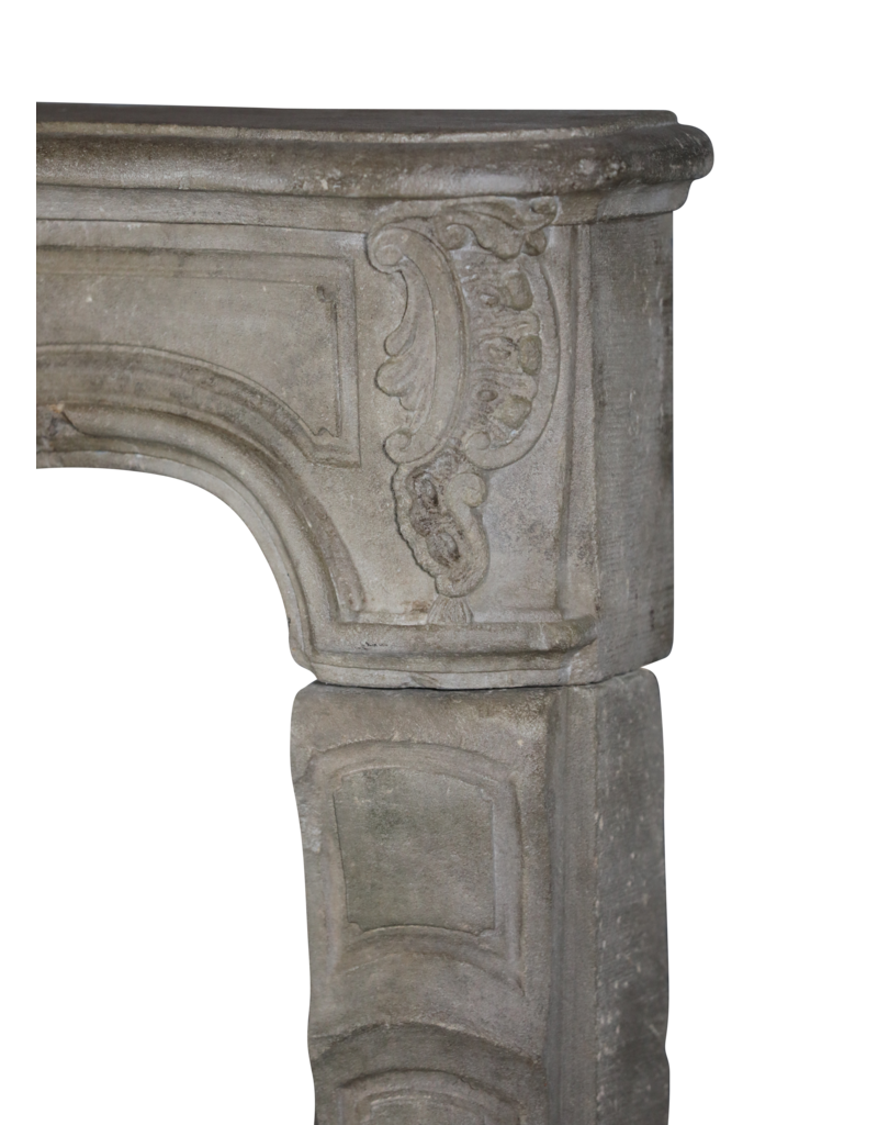 Antique French Rustic Limestone Fireplace Surround