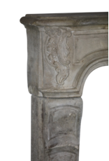 Antique French Rustic Limestone Fireplace Surround