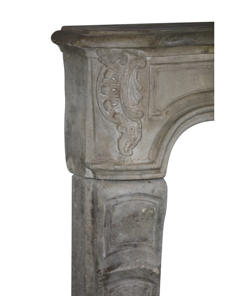 Antique French Rustic Limestone Fireplace Surround