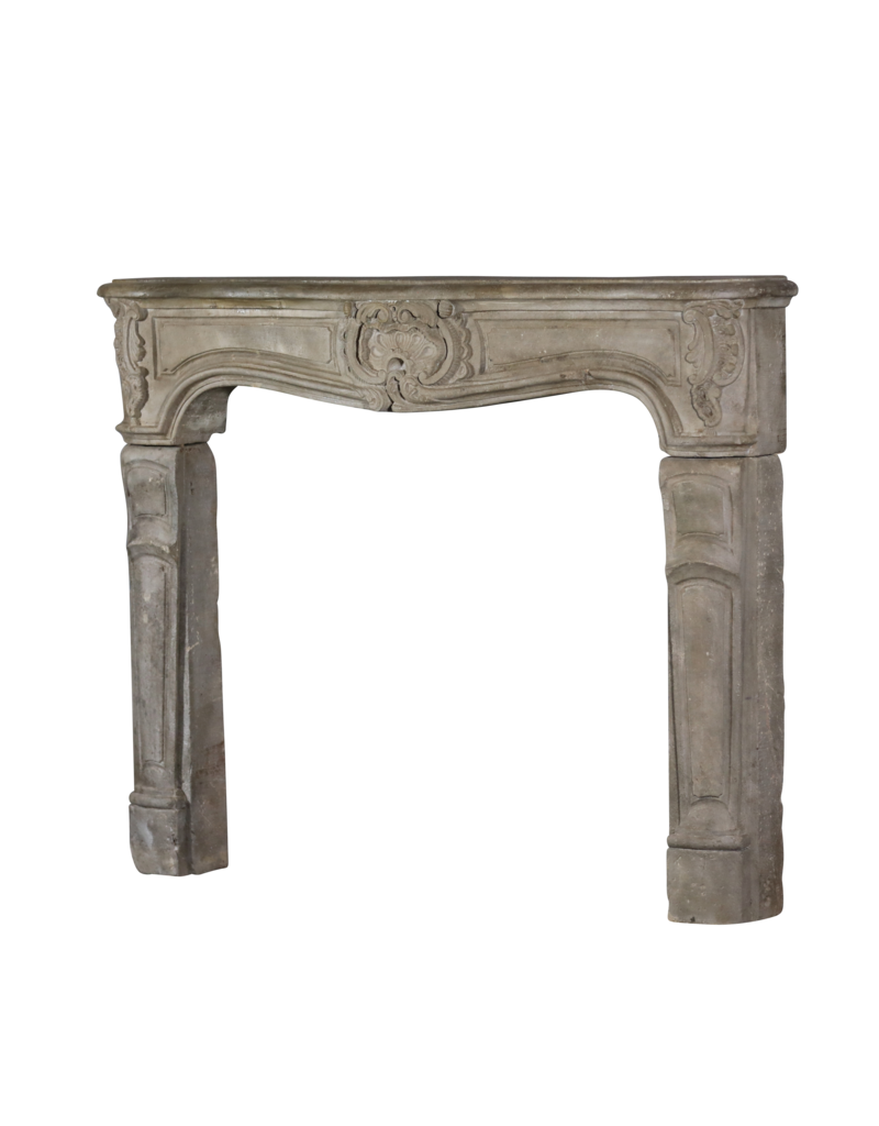 Antique French Rustic Limestone Fireplace Surround