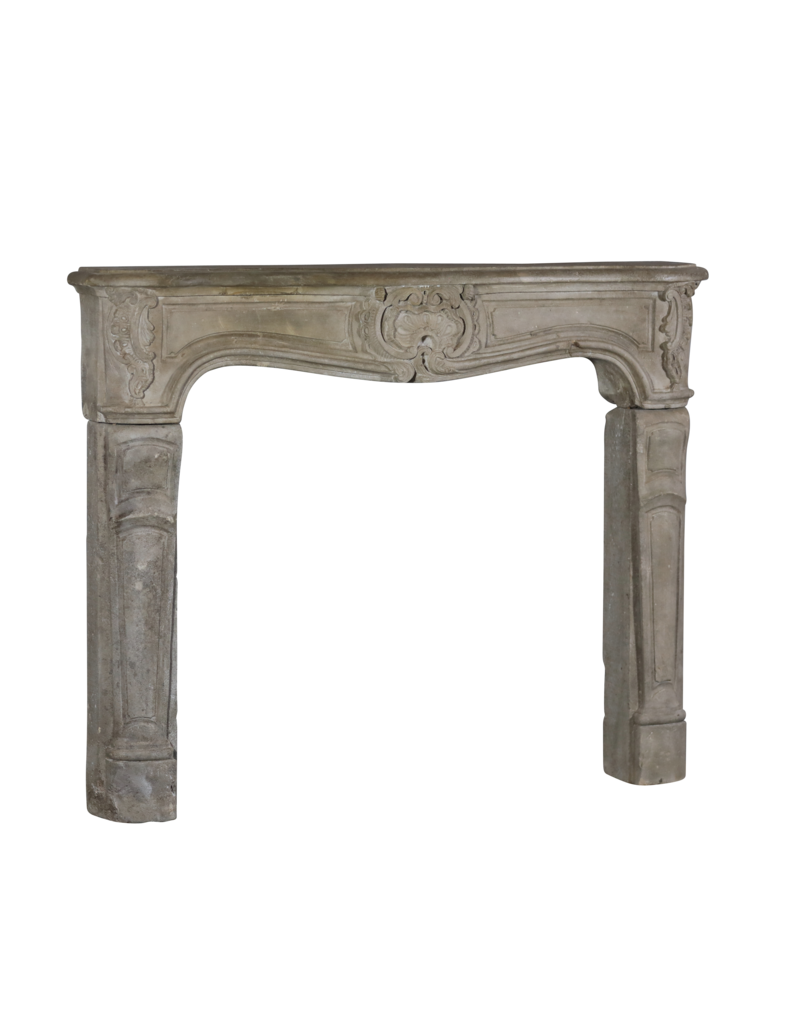 Antique French Rustic Limestone Fireplace Surround