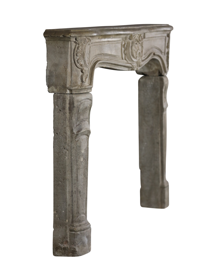 Antique French Rustic Limestone Fireplace Surround