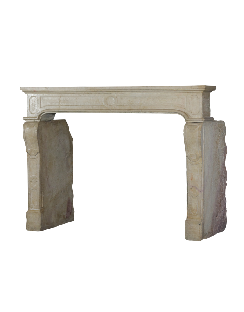 Vintage French Limestone Decorative Fireplace