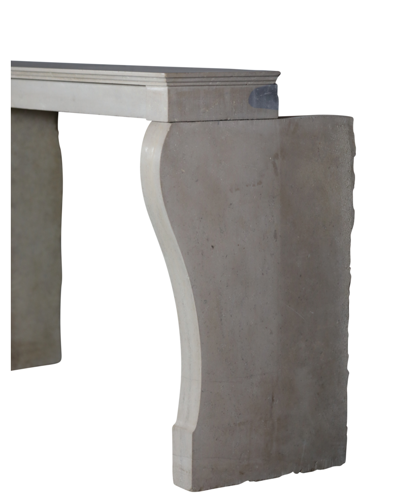 Timeless Beige Limestone French Decorative Fireplace