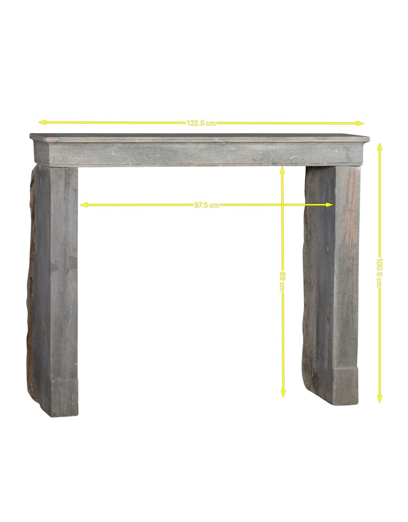 Petite Grey Bicolor Stone Fireplace