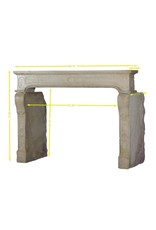 Vintage French Limestone Decorative Fireplace