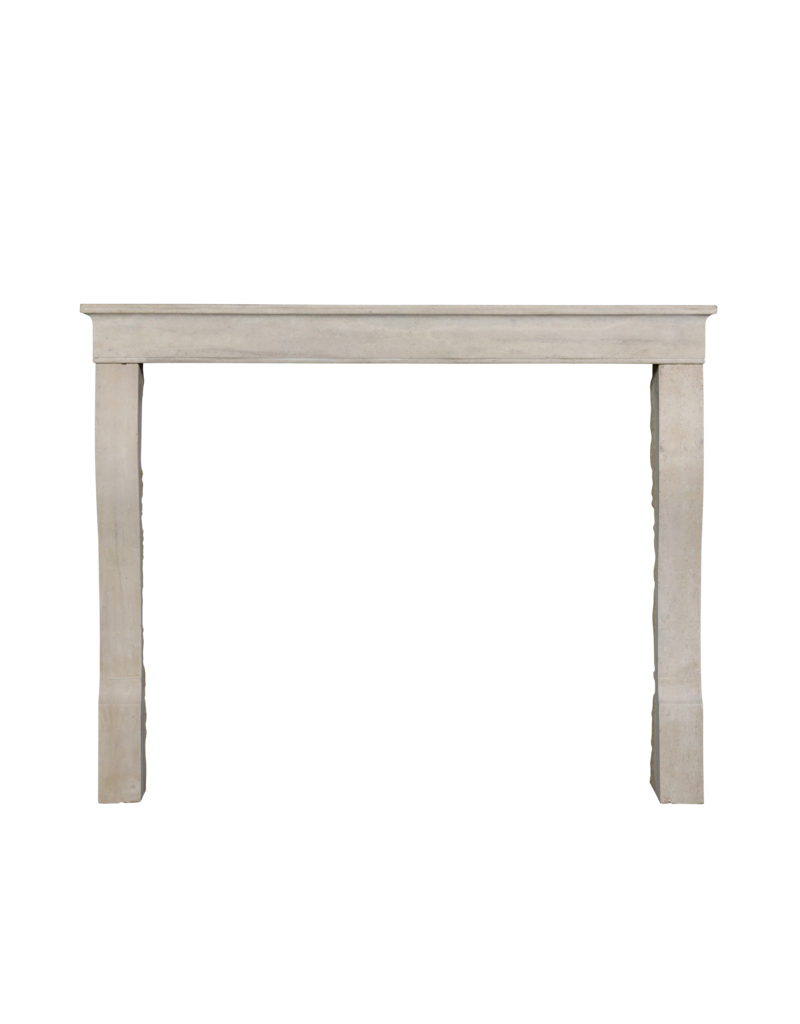 Small Timeless Beige Limestone Fireplace