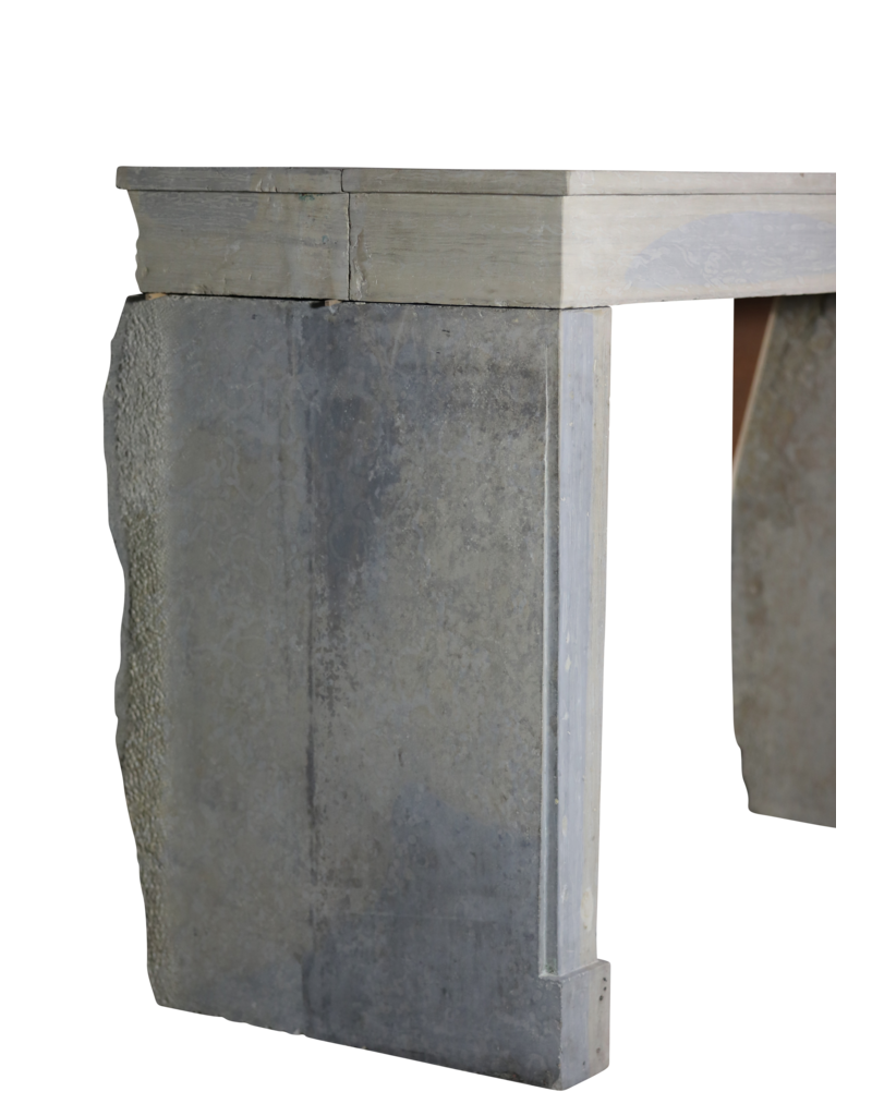 Timeless French Fireplace In Bicolor Limestone