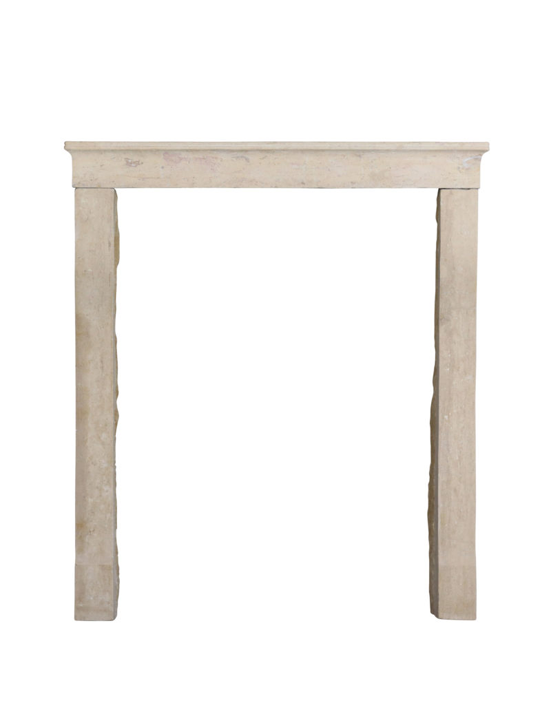 Maison Leon Van den Bogaert Small Timeless Beige Limestone Fireplace
