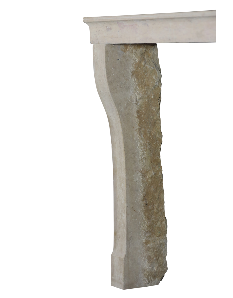 Maison Leon Van den Bogaert Small Timeless Beige Limestone Fireplace