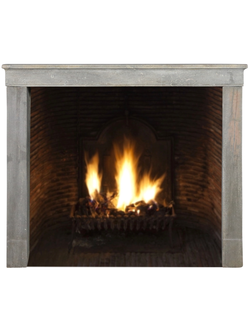 Petite Grey Bicolor Stone Fireplace