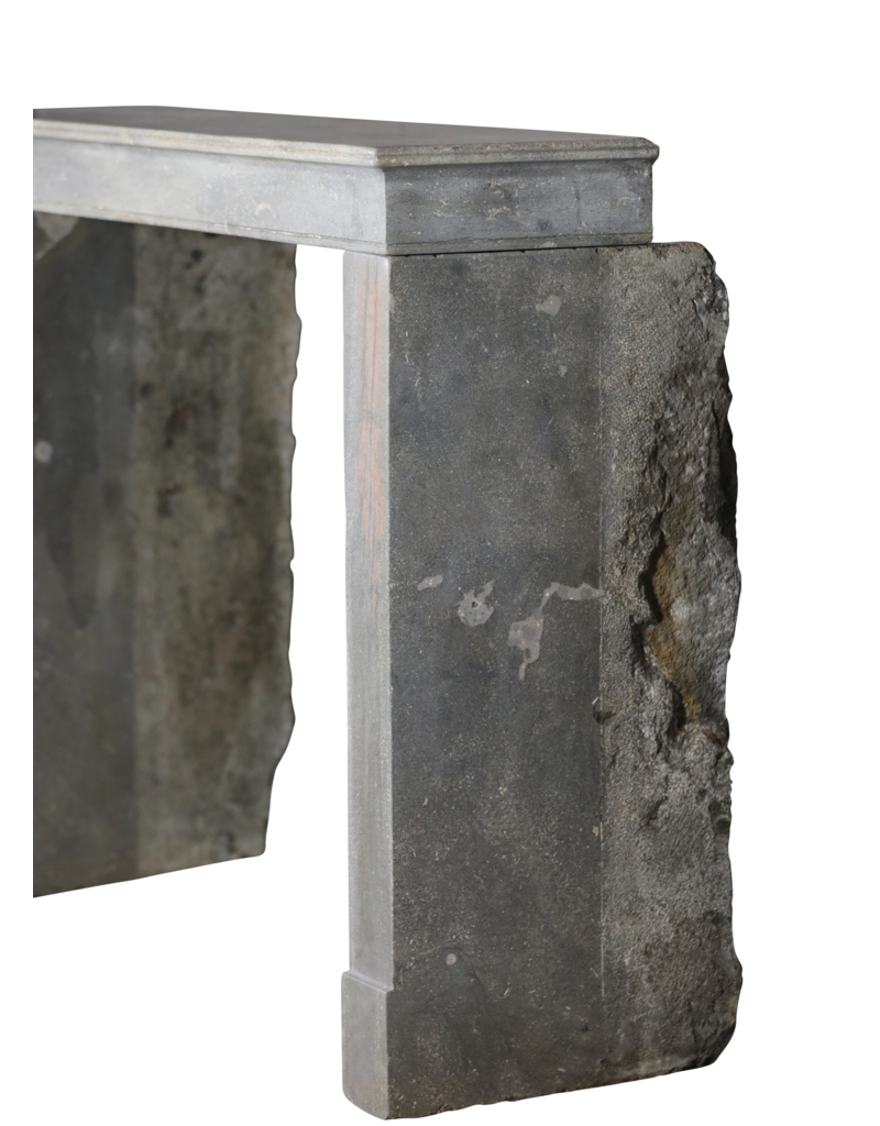 Petite Grey Bicolor Stone Fireplace