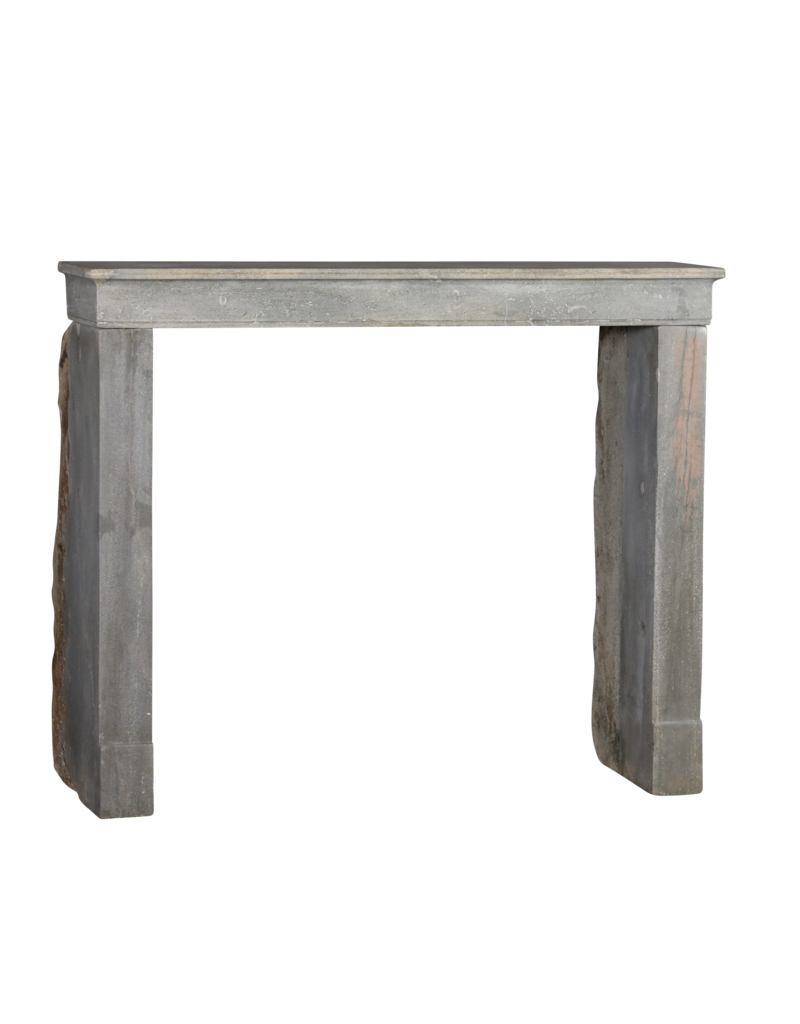 Petite Grey Bicolor Stone Fireplace