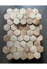 Antique Burgundy Hexagonal Terra Cotta Tiles