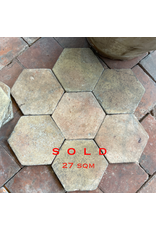 Antique Burgundy Hexagonal Terra Cotta Tiles