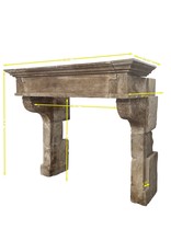 Classic Timeless French Rustic Limestone Fireplace Surround