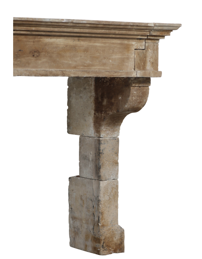 Classic Timeless French Rustic Limestone Fireplace Surround