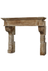 Classic Timeless French Rustic Limestone Fireplace Surround