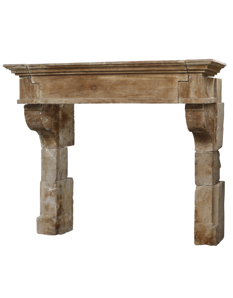 Classic Timeless French Rustic Limestone Fireplace Surround