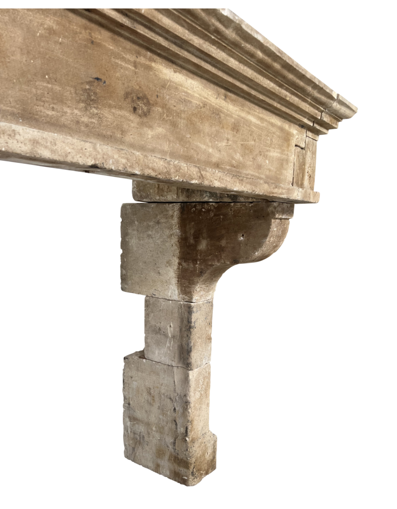 Classic Timeless French Rustic Limestone Fireplace Surround