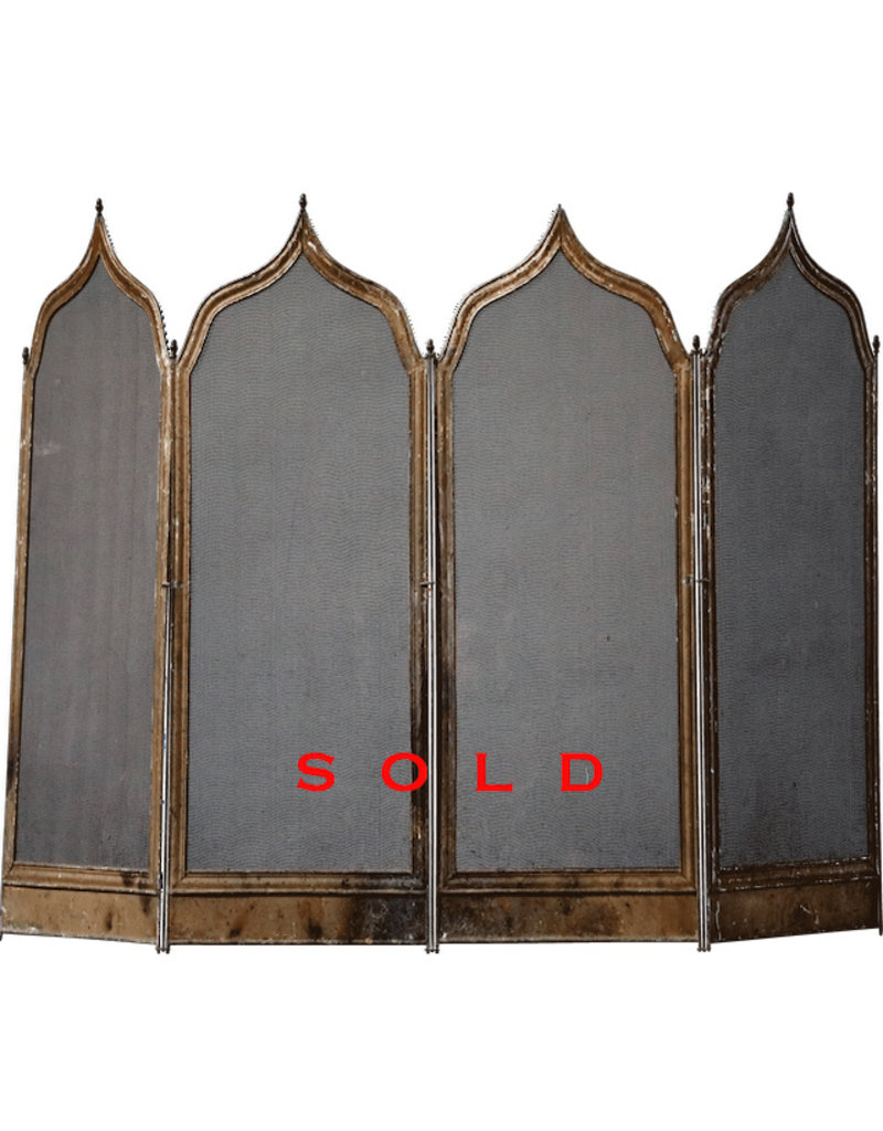 Rustic French Gothic Style Fireplace Screen