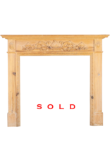 British Classic Pine Wood And Decorative Fireplace