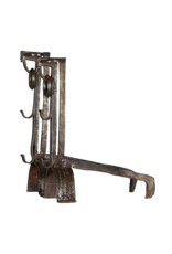 French Medieval Wrought Iron Pair Andiron