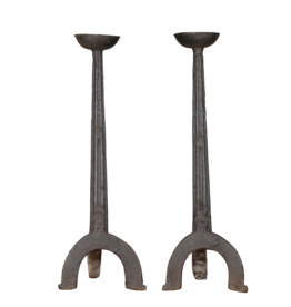 Maison Leon Van den Bogaert Landier Andiron francés original en hierro fundido