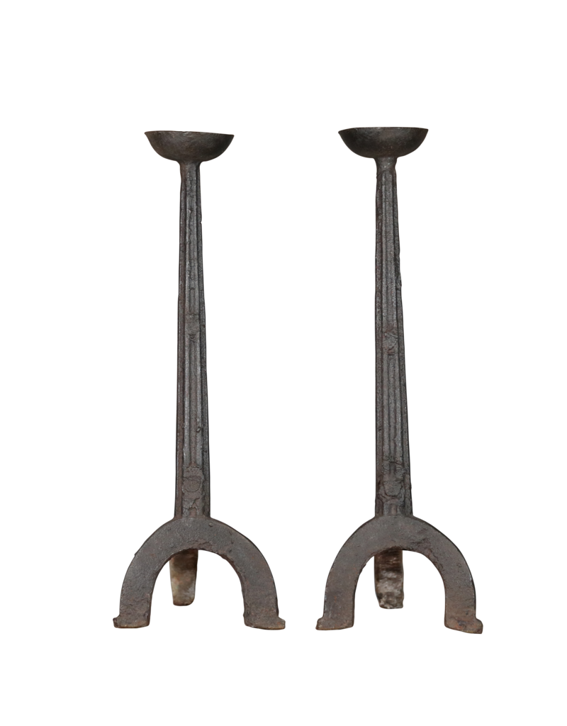 Early French Landier Andiron in Cast Iron