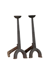 Maison Leon Van den Bogaert Landier Andiron francés temprano en hierro fundido