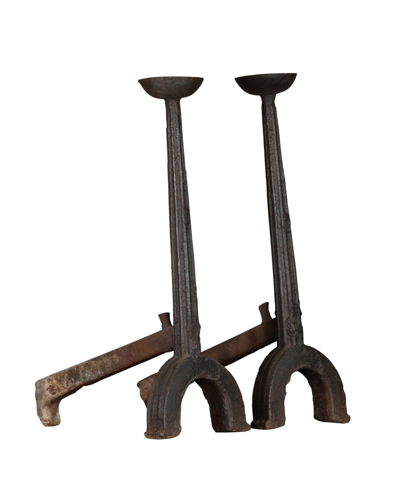 Early French Landier Andiron in Cast Iron