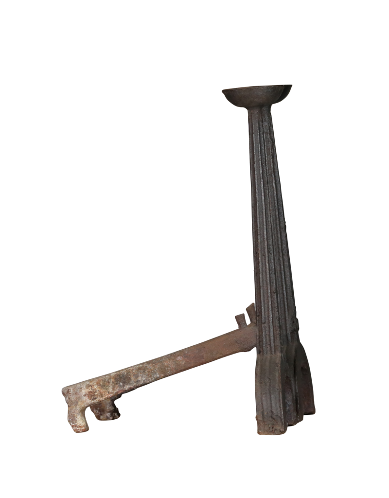 Maison Leon Van den Bogaert Früher französischer Landier-Feuerbock aus Gusseisen