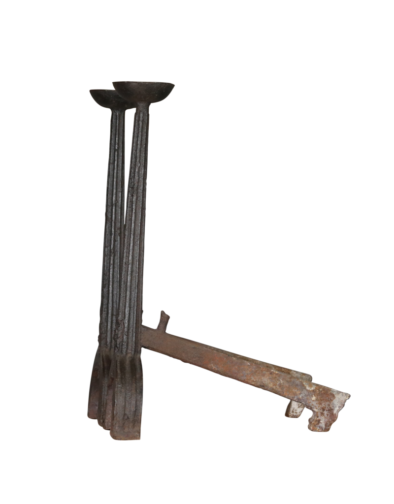 Maison Leon Van den Bogaert Früher französischer Landier-Feuerbock aus Gusseisen