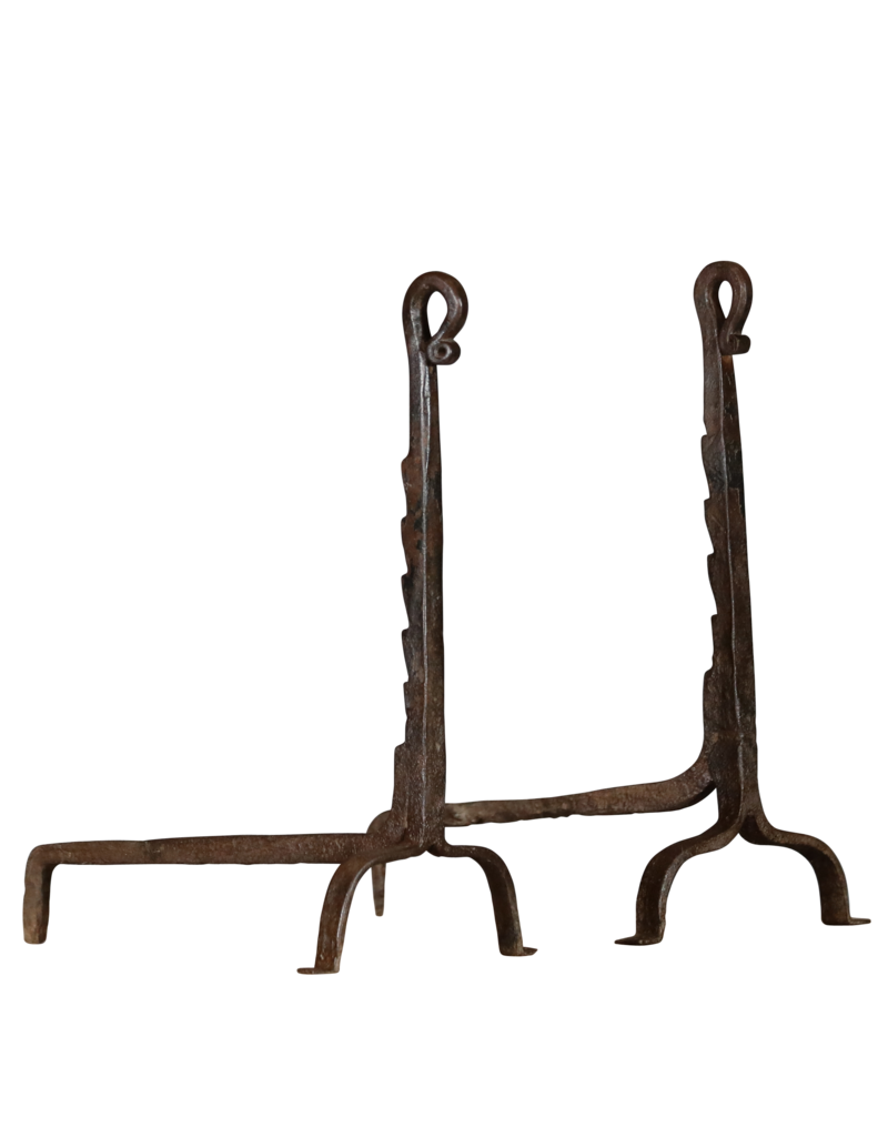 French 17th Century Pair of Andiron